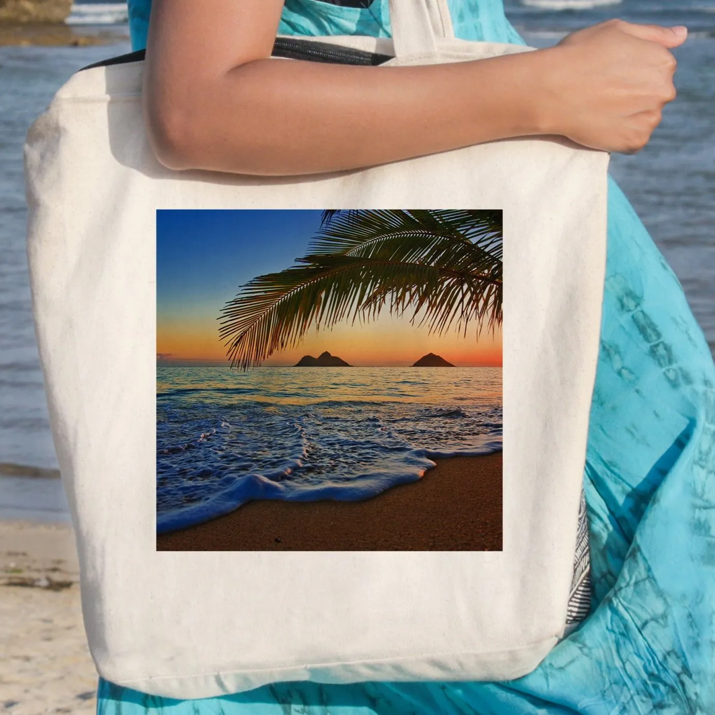 Tropical Sunset Beach Tote