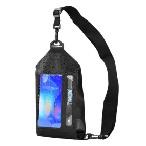 Tteoobl Swimming Waterproof Crossbody Phone Bag Touch Screen Chest Bag,Style: Paste Model(Black)