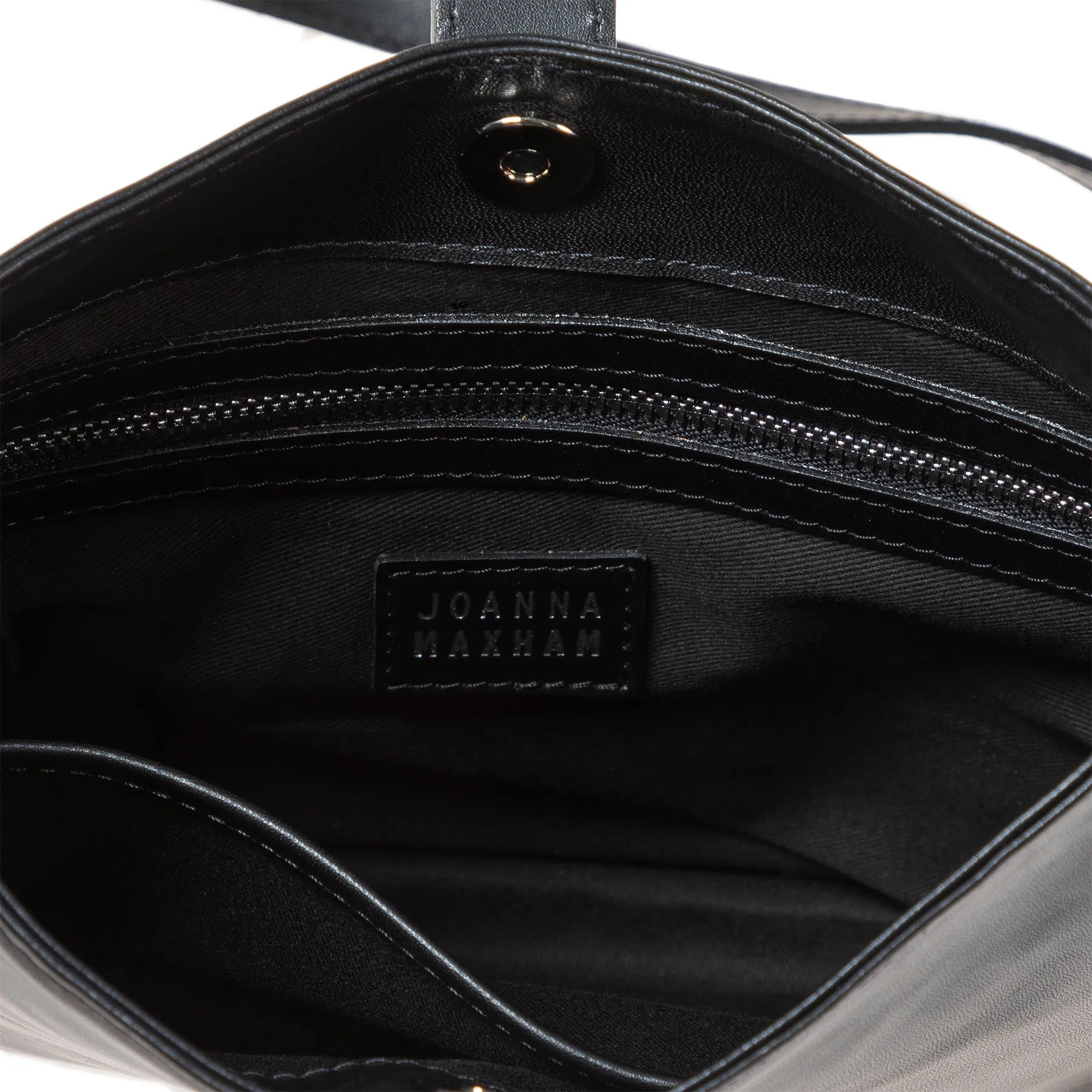 Tulip Crossbody Bag (Black Leather)