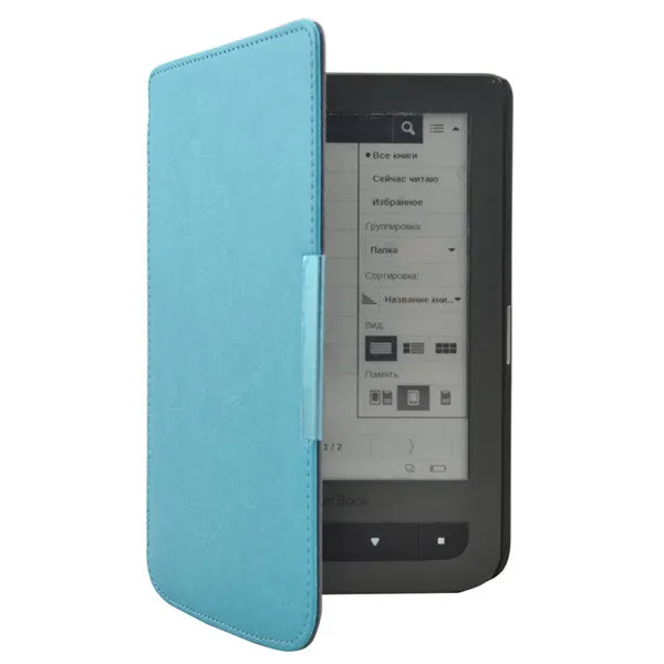 Ultra thin slim PU leather cover case for pocketbook touch lux 3 Ruby Red for pocketbook 614 plus pocketbook 615/625 ereader