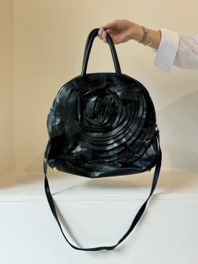 Valentino Black Rose Leather Bag