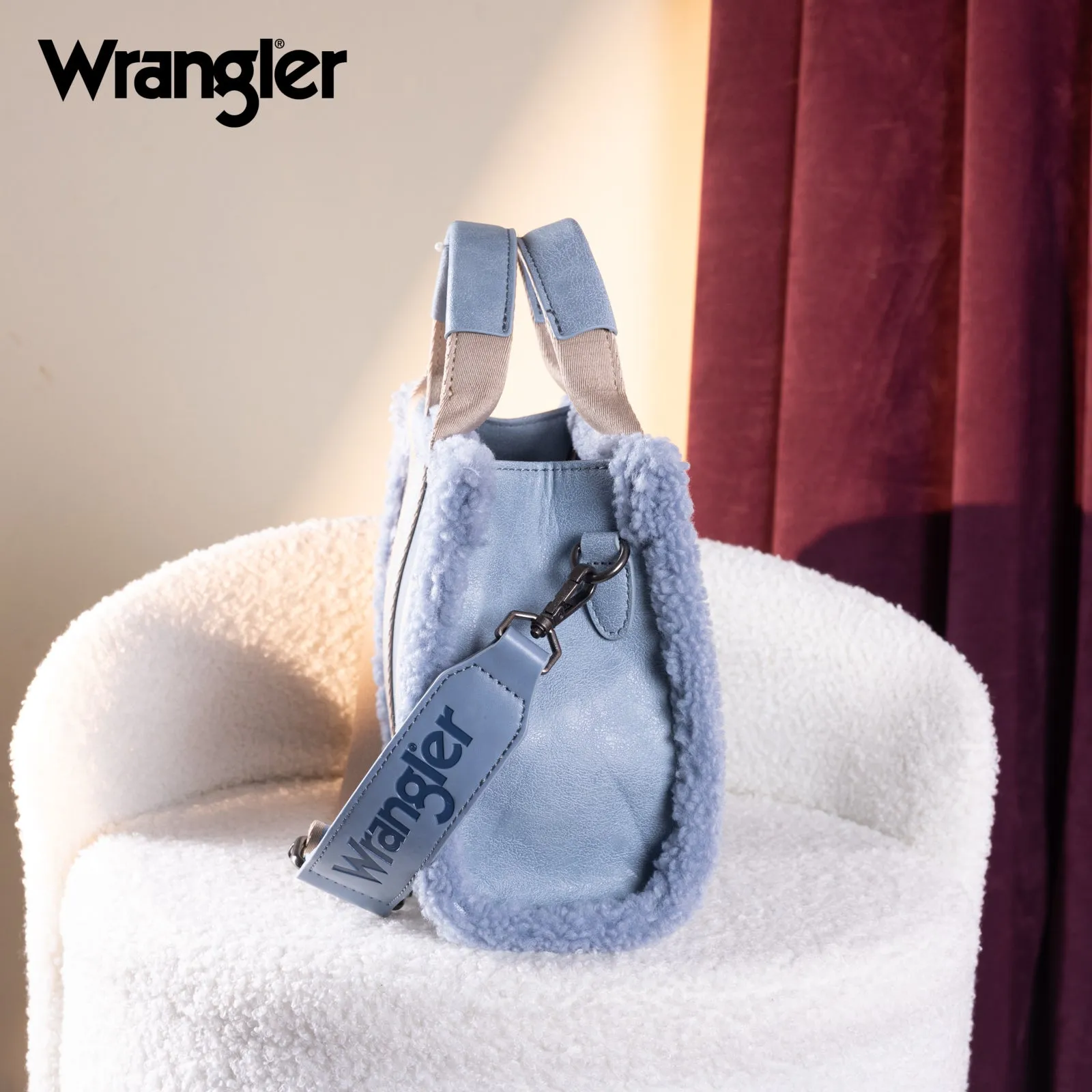 WG181-8120S  Wrangler Sherpa  Small Canvas Tote/Crossbody - Jean