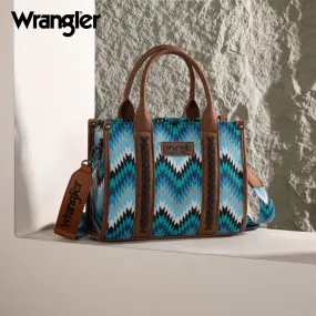 WG2211-8120S  Wrangler Southwestern Pattern Dual Sided Print Tote/Crossbody - JEAN