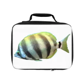 White and Black Striped Fish Lunch Bag