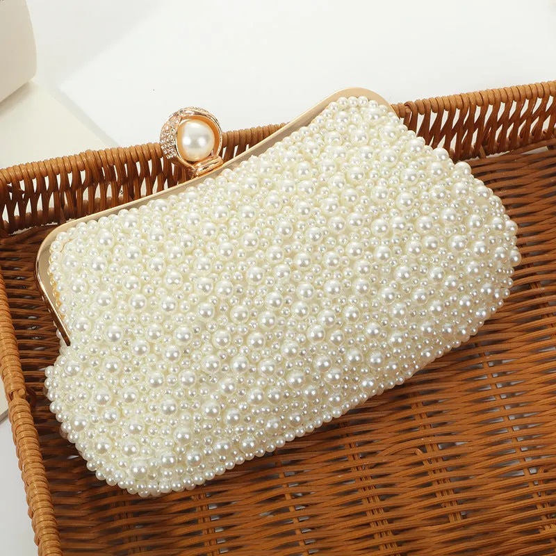 Women's Fashion Pearl Pearl Embroidery Dinner Bag