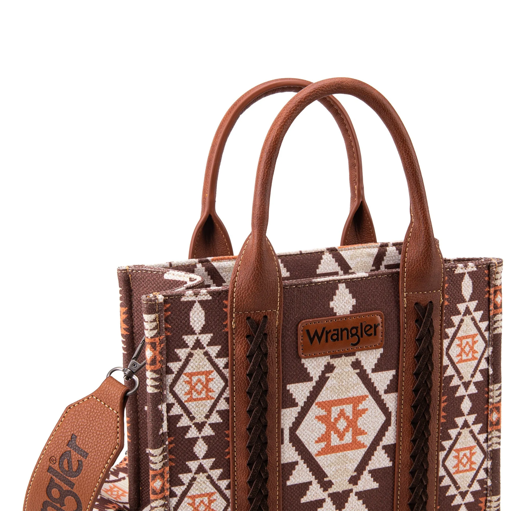 Wrangler Southwestern Print Small Canvas Tote/Crossbody Bag (WG2203-8120SCF)