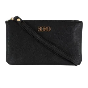 XOXO Women’s Large Black Saffiano Multifunction Solid / Patterned Wristlet