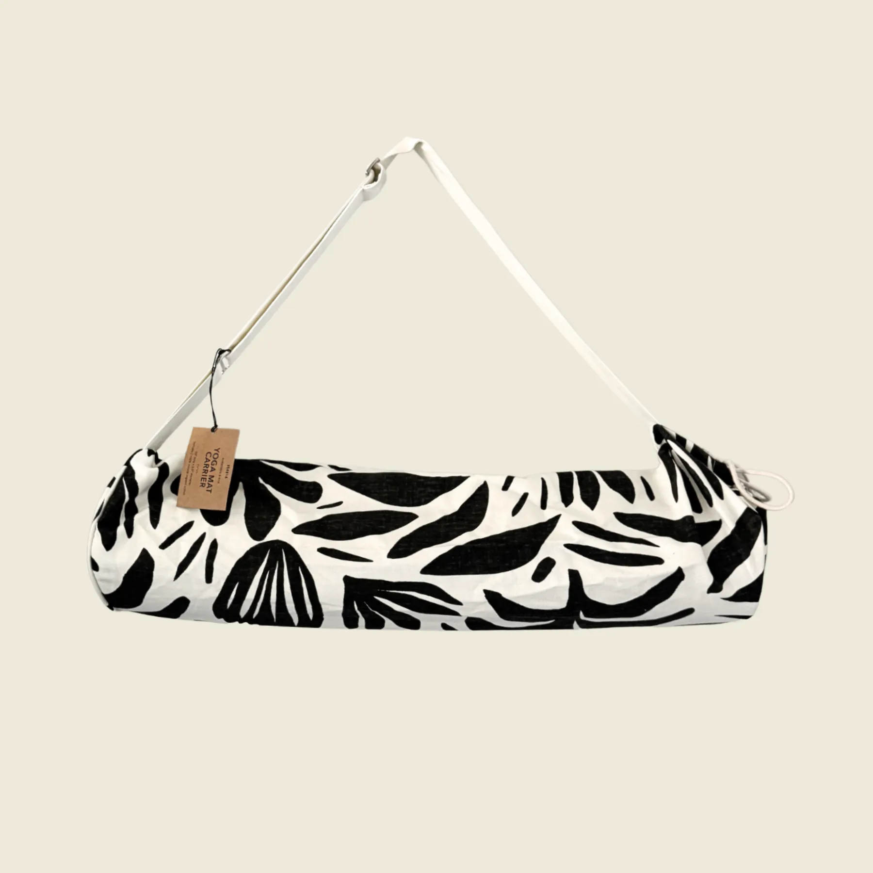 Yoga Mat Bag | GOTS Organic Cotton | Patterned Leaves